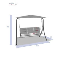 Balancelle 3 Places Ardoise Lako Hespéride -Mobilier Soleil balancelle 3 places ardoise lako hesperide 5