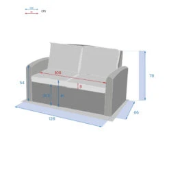 Canapé 2 Places Polynésia Havane Hespéride -Mobilier Soleil canape 2 pl polynesia havane hesperide 2