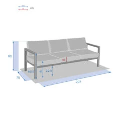 Canapé De Jardin Jauca Noisette / Gris Boisé Hespéride -Mobilier Soleil canape de jardin jauca noisette gris boise hesperide 1 2