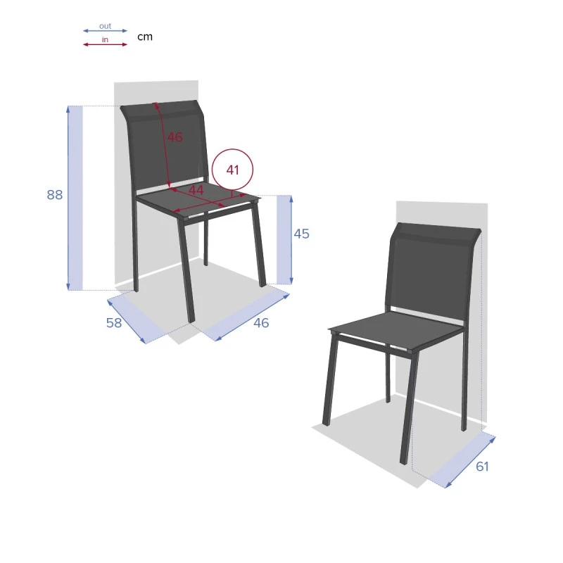 Chaise Extérieur Essentia Tonka/noisette Hespéride 5 Chaise Extérieur Essentia Tonka/noisette Hespéride – Image 3