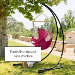 Chaise Suspendue Détente Cuenca Framboise Hespéride -Mobilier Soleil chaise suspendue detente cuenca framboise hesperide 1