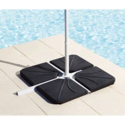 Dalle 15kg Pour Pied De Parasol En Croix Hespéride Noir -Mobilier Soleil dalle 15kg pour pied de parasol en croix hesperide noir 2