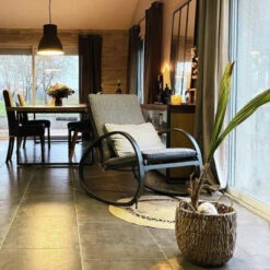 Fauteuil à Bascule Nevada Noir Graphite Hespéride -Mobilier Soleil fauteuil a bascule nevada noir graphite hesperide 5