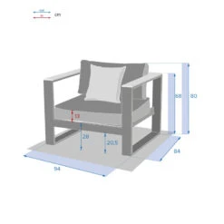 Fauteuil De Salon Emperia Graphite Hespéride -Mobilier Soleil fauteuil de salon emperia graphite hesperide 3