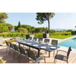 Fauteuil Empilable Piazza Hespéride Anthracite/graphite -Mobilier Soleil fauteuil empilable piazza hesperide anthracite graphite 1 7