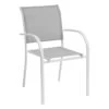 Fauteuil Empilable Piazza Hespéride Gris Galet/blanc -Mobilier Soleil fauteuil empilable piazza hesperide gris galet blanc