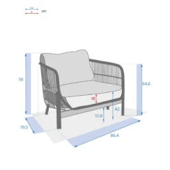 Fauteuil Extérieur 1 Place Deona Acacia Hespéride 13 Fauteuil Extérieur 1 Place Deona Acacia Hespéride -Mobilier Soleil fauteuil exterieur 1 place deona acacia hesperide 5