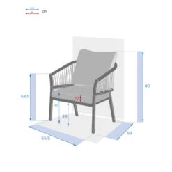 Fauteuil Extérieur 1 Place Oriengo Anthracite Hespéride -Mobilier Soleil fauteuil exterieur 1 place oriengo anthracite hesperide 3