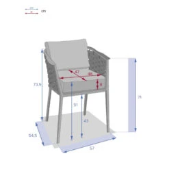Fauteuil Repas Extérieur Embruns Mailles Hespéride -Mobilier Soleil fauteuil repas exterieur embruns mailles hesperide 5