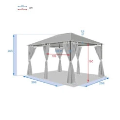 Jeu De 6 Rideaux Gris Ardoise Pour Tonnelle Santorini Et Thira 7 Jeu De 6 Rideaux Gris Ardoise Pour Tonnelle Santorini Et Thira -Mobilier Soleil jeu de 6 rideaux gris ardoise pour la tonnelle santorini 3 x 4m 2