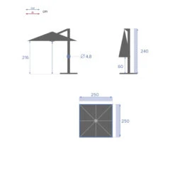 Parasol Décentré Carré Manoa Vert Olive Hespéride 10 Parasol Décentré Carré Manoa Vert Olive Hespéride -Mobilier Soleil parasol decentre carre manoa vert olive hesperide 3