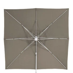 Parasol Décentré Eléa Inclinable Carré Oléfine Noisette/blanc Hespéride -Mobilier Soleil parasol decentre elea inclinable carre olefine noisetteblanc hesperide 2