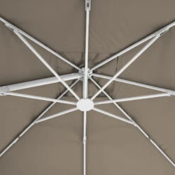 Parasol Décentré Eléa Inclinable Carré Oléfine Noisette/blanc Hespéride -Mobilier Soleil parasol decentre elea inclinable carre olefine noisetteblanc hesperide 5