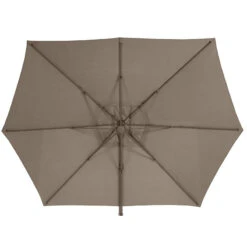 Parasol Décentré Eléa Inclinable Hexagonal Noisette Hespéride -Mobilier Soleil parasol decentre elea inclinable hexagonal noisette hesperide 2