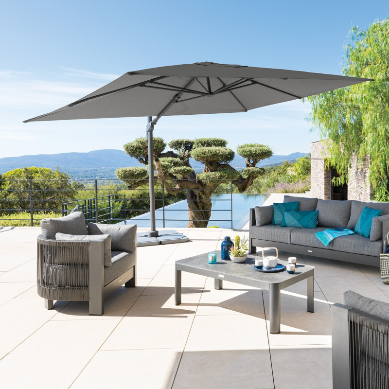 Mobilier Soleil -Mobilier Soleil parasol decentre elea rectangulaire sunbrella anthracite hesperide 8