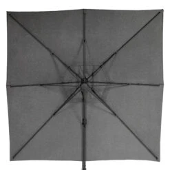 Parasol Décentré Eléa Inclinable Carré Oléfine Anthracite Hespéride -Mobilier Soleil parasol decentre inclinable carre olefine anthracite hesperide 1 2