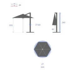 Parasol Décentré Rond Manoa Grenade Hespéride 10 Parasol Décentré Rond Manoa Grenade Hespéride -Mobilier Soleil parasol decentre rond manoa grenade hesperide 3
