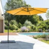 Parasol Décentré Rond Manoa Jaune Moutarde Hespéride 1 Parasol Décentré Rond Manoa Jaune Moutarde Hespéride -Mobilier Soleil parasol decentre rond manoa jaune moutarde hesperide
