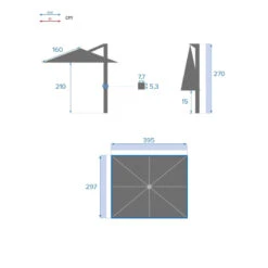 Parasol Déporté Rectangulaire Equador Bordeaux Hespéride -Mobilier Soleil parasol deporte rectangulaire equador bordeaux hesperide 7