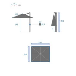 Parasol Déporté Rectangulaire Soly Honey Et Charbon Hespéride -Mobilier Soleil parasol deporte rectangulaire soly honey et charbon hesperide 6