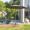Parasol Droit Rond 2,7m Soya Ardoise Hespéride -Mobilier Soleil parasol droit rond 27m soya ardoise hesperide