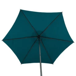 Parasol Droit Rond 2,7m Soya Bleu Canard Hespéride -Mobilier Soleil parasol droit rond 27m soya bleu canard hesperide 4