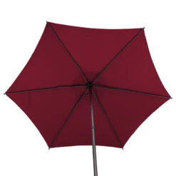 Parasol Droit Rond 2,7m Soya Bordeaux Hespéride -Mobilier Soleil parasol droit rond 27m soya bordeaux hesperide 4