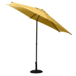 Parasol Droit Rond 2,7m Soya Jaune Moutarde Hespéride -Mobilier Soleil parasol droit rond 27m soya jaune moutarde hesperide 2