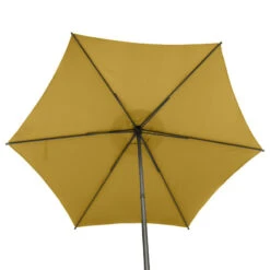 Parasol Droit Rond 2,7m Soya Jaune Moutarde Hespéride -Mobilier Soleil parasol droit rond 27m soya jaune moutarde hesperide 4