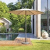 Parasol Droit Rond 2,7m Soya Taupe Hespéride -Mobilier Soleil parasol droit rond 27m soya taupe hesperide