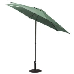 Parasol Droit Rond 2,7m Soya Vert Olive Hespéride -Mobilier Soleil parasol droit rond 27m soya vert olive hesperide 2