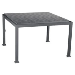 Pergola Carrée 3,6x3,6m Evora Graphite Hespéride -Mobilier Soleil pergola carree 36x36m evora graphite hesperide 2