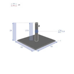 Pied De Parasol Plaque 20 Kg Anthracite Hespéride -Mobilier Soleil pied de parasol plaque 20 kg anthracite hesperide 4