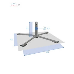 Pied De Parasol Pliant Grand Modèle Anthracite Hespéride -Mobilier Soleil pied de parasol pliant grand modele anthracite hesperide 4