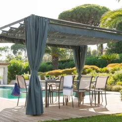 Rideaux Ardoises Pour Tonnelle Rectangulaire Palmeira Hespéride -Mobilier Soleil rideaux ardoises pour tonnelle rectangulaire palmeira hesperide 2