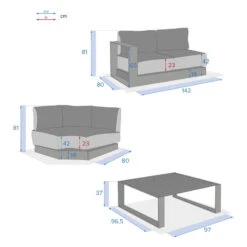 Salon D'angle 5 Places Allure Anthracite / Graphite Hespéride -Mobilier Soleil salon d angle 5 places allure anthracite graphite hesperide 3