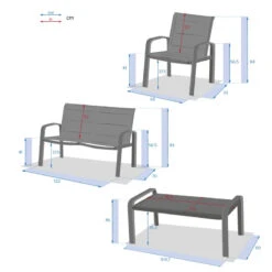 Salon De Jardin 4 Places Elyn Bleu Canard / Graphite Hespéride -Mobilier Soleil salon de jardin 4 places elyn bleu canard graphite hesperide 7