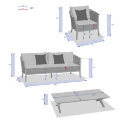 Salon De Jardin 5 Places Embruns Praline / Noisette Hespéride -Mobilier Soleil salon de jardin 5 places embruns praline noisette hesperide 1 2
