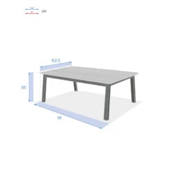 Table Basse Extérieure Oriengo Blanc Hespéride -Mobilier Soleil table basse exterieure oriengo blanc hesperide 3