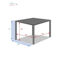 Table Carrée Fixe Piazza 8 P. Graphite Hespéride -Mobilier Soleil table fixe carree piazza coloris noir graphite hesperide 3