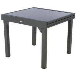 Table Piazza Extensible 8 Personnes Anthracite/graphite -Mobilier Soleil table piazza extensible 8 personnes anthracite graphite 2