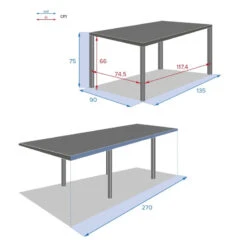 Table Rectangulaire Extensible Piazza 10 P. Graphite Hespéride -Mobilier Soleil table rectangulaire extensible piazza 10 personnes graphite hesperide 5