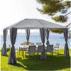 Tonnelle 3x4 M Santorini Gris Ardoise Hespéride -Mobilier Soleil tonnelle hesperide santorini gris