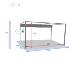 Tonnelle Palmeira 4x3 M Gris Ardoise Hespéride -Mobilier Soleil tonnelle palmeira 4x3 m gris ardoise hesperide 4