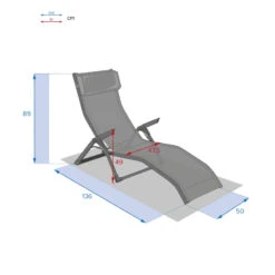 Transat 2 Positions Olive / Graphite Decima Hespéride -Mobilier Soleil transat 2 positions olive graphite decima hesperide 6