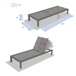 Transat Evasion Anthracite/graphite Hespéride -Mobilier Soleil transat evasion anthracite graphite hesperide 3