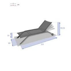 Transat Milenio Gris Galet Et Graphite Hespéride -Mobilier Soleil transat milenio gris galet graphite hesperide 3