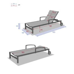 Transat Ocala Inclinable Noisette/blanc Hespéride -Mobilier Soleil transat ocala inclinable noisetteblanc hesperide 5